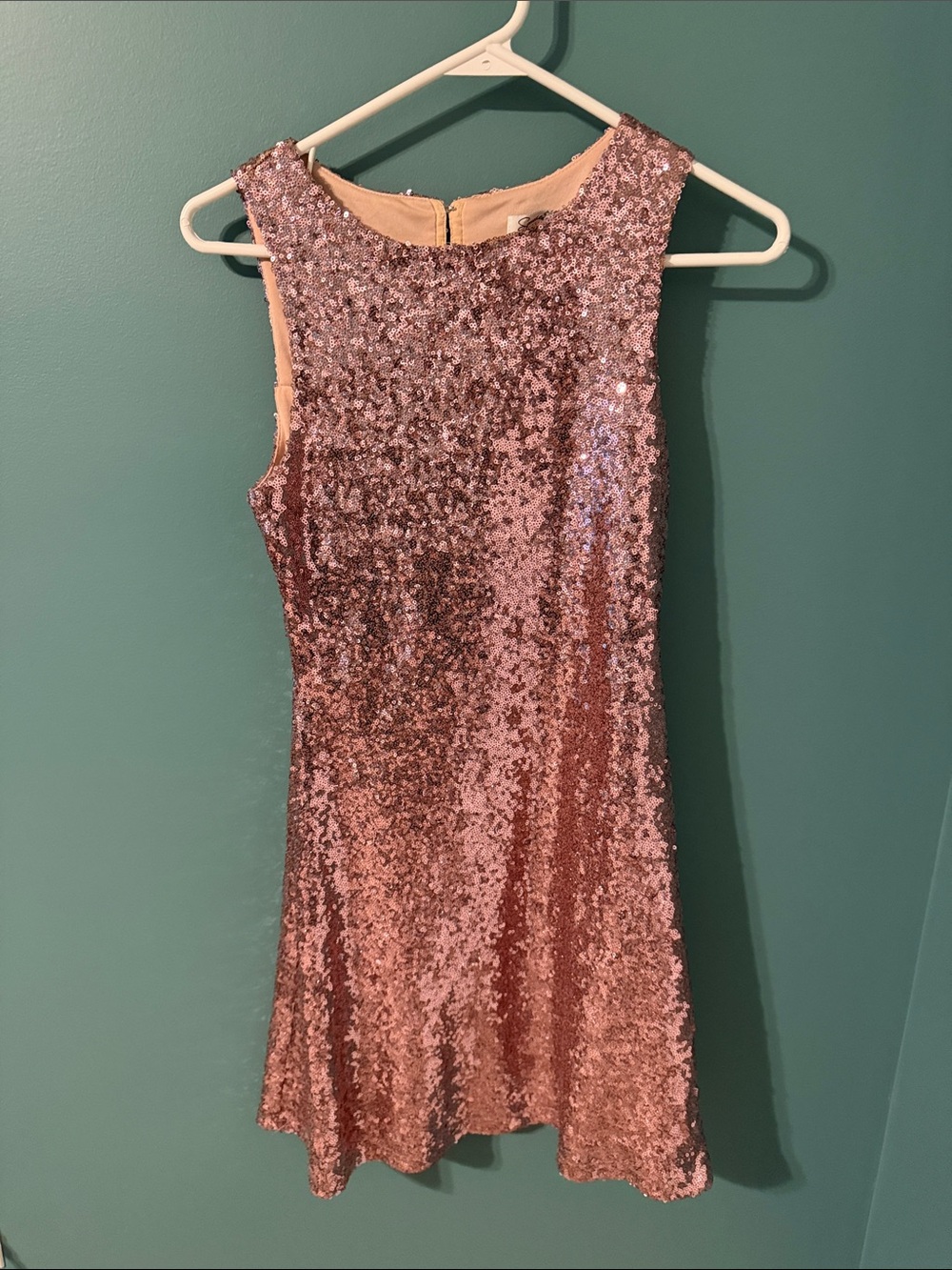 Speechless Rose Gold Sequin Mini Dress